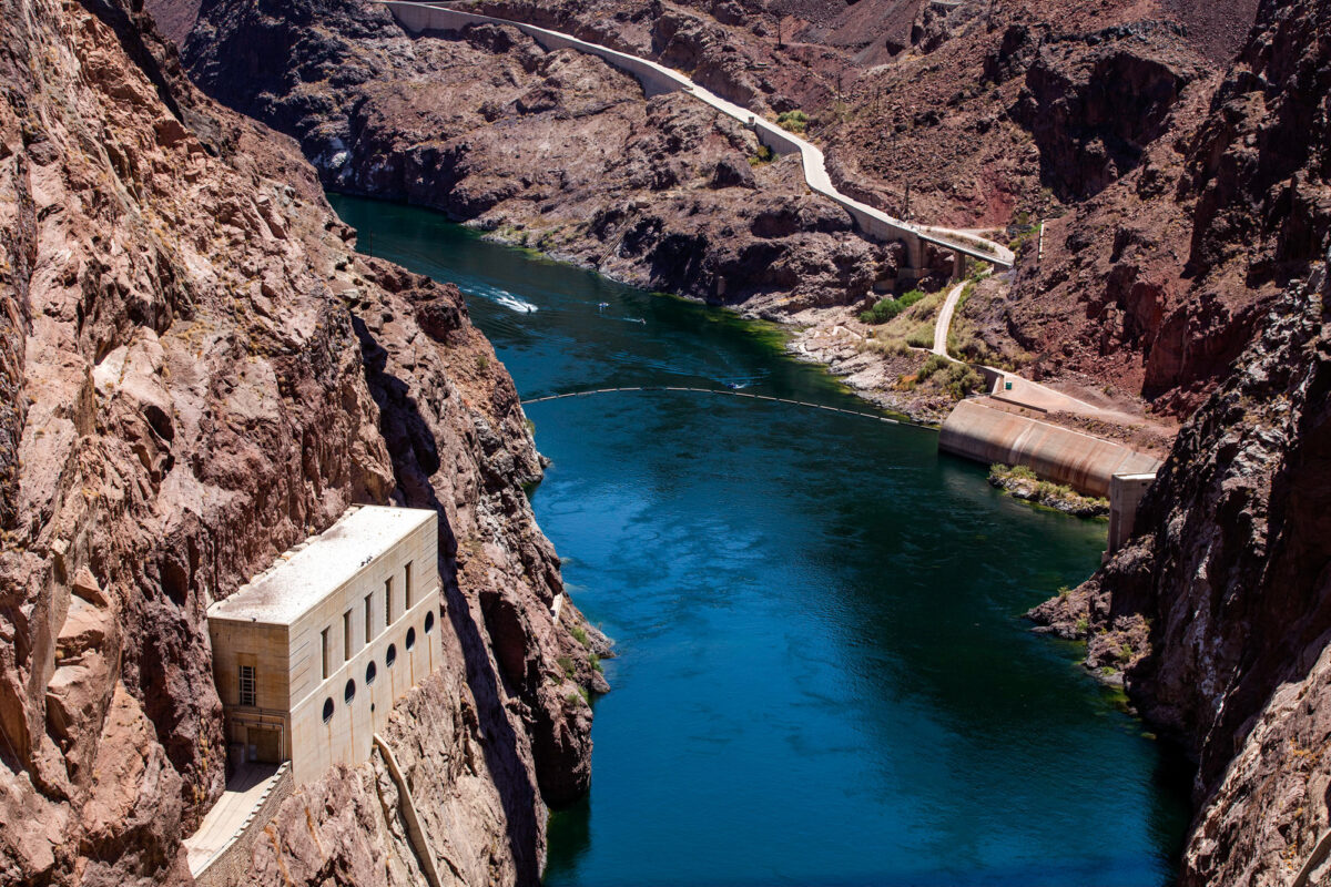 Colorado River seen at Hoover Dam on Friday, June 25, 2021. (Jeff Scheid/The Nevada Independent)